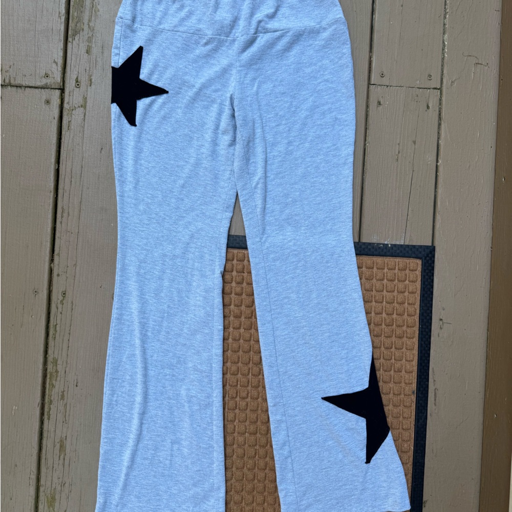 SHEIN Light Gray flare pants